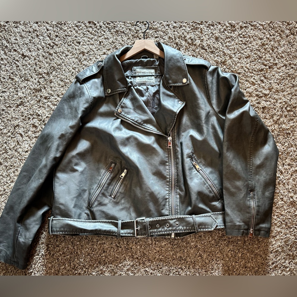 Levi's Dark Gray Leather Biker Jacket